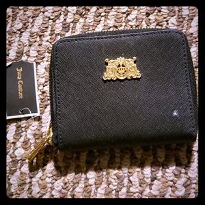 Juicy couture black faux leather wallet cheetah